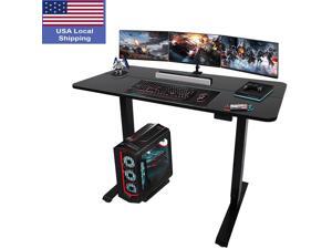 SMUGDESK 55'' x 28'' Electric Gaming Desk w/ Splice Board and Black Frame, Black