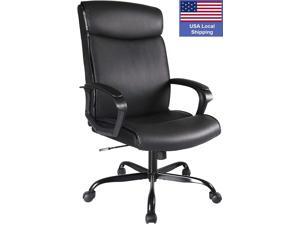 SMUGDESK High Back Office Chair PU Leather Reclining Adjustable Seat ,Executive Computer Task Desk Chair with Lumbar Back Support for Home Office Study, Black