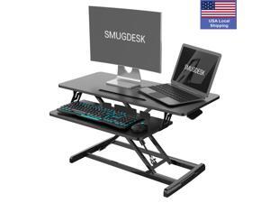 SMUGDESK Standing Gaming Desk 32'' , X- Shaped Larged E-Sports Desk Ergonomic Tabletop Workstation Desk Riser, Home Office Desk with Keyboard Tray for Laptop