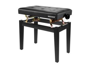 Neewer NW-009 Adjustable Padded Piano Bench, Music Keyboard Bench, Leather Backless Stool with Solid Hard Wood Construction, Supports up to 250 Pounds / 113 Kilograms (Black)
