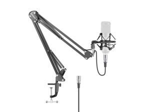 Neewer NW-35 Metal Suspension Boom Scissor Arm Stand with Built-in XLR Male to Female Cable, Shock Mount and Table Mounting Clamp (Black)