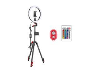 Neewer 10-inch RGB Ring Light Selfie Light Ring with Tripod Stand & Phone Holder, Infrared Remote Control, Dimmable 16 Colors & 4 Flash Modes for Makeup/ Live Streaming/YouTube/Tiktok/Video Shooting Neewer 10-inch RGB Ring Light Selfie Light Ring with Tripod Stand & Phone Holder, Infrared Remote Control, Dimmable 16 Colors & 4 Flash Modes for Makeup/ Live Streaming/YouTube/Tiktok/Video Shooting