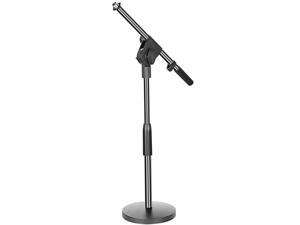 Neewer Desktop Microphone Stand with Boom Arm 5/8-inch Threaded Mount for Dynamic Condenser Microphones Height Ranges 15-21 inches, Metal Weighted Base for Recording and Podcasting