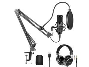 Neewer NW-8000 USB Microphone Kit, 192kHz/24-Bit Supercardioid Condenser Mic with Monitor Headphones, Boom Arm, Pop Filter and Shock Mount for Singing, Vlog, Podcast, Live Streaming Neewer NW-8000 USB Microphone Kit, 192kHz/24-Bit Supercardioid Condenser Mic with Monitor Headphones, Boom Arm, Pop Filter and Shock Mount for Singing, Vlog, Podcast, Live Streaming