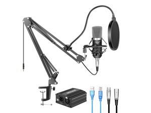 Neewer NW-700 Condenser Microphone Kit with USB 48V Phantom Power Supply, NW-35 Suspension Scissor Arm Stand, Shock Mount, Pop Filter for Home Studio Recording Broadcast YouTube Live Periscope(Black) Neewer NW-700 Condenser Microphone Kit with USB 48V Phantom Power Supply, NW-35 Suspension Scissor Arm Stand, Shock Mount, Pop Filter for Home Studio Recording Broadcast YouTube Live Periscope(Black)