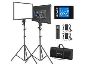 Neewer 18" Led Video Light Panel Lighting Kit with Remote, 2-Pack 45W Dimmable Bi-Color +Light Stand, 3200K–5600K Soft Light CRI 97+ 4800Lux for Game/Live Streaming /YouTube/Photography Neewer 18" Led Video Light Panel Lighting Kit with Remote, 2-Pack 45W Dimmable Bi-Color +Light Stand, 3200K–5600K Soft Light CRI 97+ 4800Lux for Game/Live Streaming /YouTube/Photography