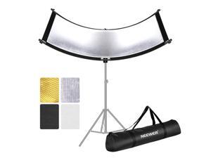 Neewer Clamshell Light Reflector/Diffuser for Studio Video and Photography with Carrying Bag, 39x18Inch/100x45CM Arclight Curved Eyelighter Lighting Reflector, Black/White/Gold/Silver Neewer Clamshell Light Reflector/Diffuser for Studio Video and Photography with Carrying Bag, 39x18Inch/100x45CM Arclight Curved Eyelighter Lighting Reflector, Black/White/Gold/Silver