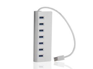 Usb & Firewire Hubs Portable Aluminum Charging And Data Hub 7 Port 3 Feet Usb 3.0 Cable Silver - Silver