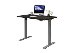 FLEXISPOT Home Office Electric Height Adjustable Standing Desk 7-Button Memory Controller Computer Desk WIth 48" Width Desktop Ergonomic Stand Up Desk (Black Top + Gray Frame)