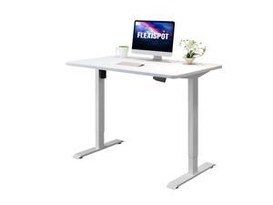 FLEXISPOT Home Office Electric Height Adjustable Standing Desk 7-Button Memory Controller Computer Desk WIth 48" Width Desktop Ergonomic Stand Up Desk (White Top + White Frame)