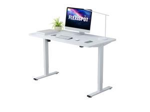 FlexiSpot Home Office Electric Height Adjustable Desk 48" x 30"  Width Desktop Computer Desk Ergonomic 2-Button Controller Standing Desk Computer Table (White Frame+ White Top)