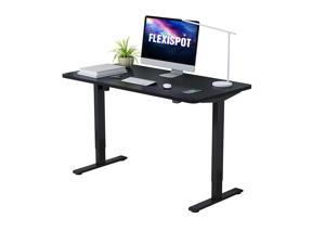 FlexiSpot Home Office Electric Height Adjustable Desk 48" x 30"  Width Desktop Computer Desk Ergonomic 2-Button Controller Standing Desk Computer Table (Black Frame+ Black Top)