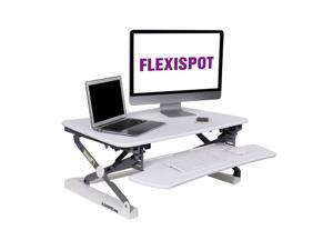 FLEIXSPOT Home Office Height Adjustable Standing Desk Converter MT1 Series 35" Width Computer Desk Riser with Removable Deep Keyboard Tray White FLEIXSPOT Home Office Height Adjustable Standing Desk Converter MT1 Series 35" Width Computer Desk Riser with Removable Deep Keyboard Tray White