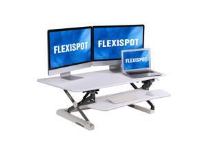 FLEIXSPOT Home Office Height Adjustable Standing Desk Converter MT1 Series 47" Width Computer Desk Riser with Removable Deep Keyboard Tray White FLEIXSPOT Home Office Height Adjustable Standing Desk Converter MT1 Series 47" Width Computer Desk Riser with Removable Deep Keyboard Tray White