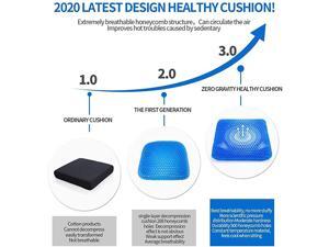 Gel Seat Cushion Double Thick Seat Cushion with NonSlip Cover Breathable Honeycomb Design Cushion for Pressure Relief Back Pain Car Home Office Chair Wheelchair Gel Seat Cushion Double Thick Seat Cushion with NonSlip Cover Breathable Honeycomb Design Cushion for Pressure Relief Back Pain Car Home Office Chair Wheelchair