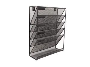 Hanging File Organizer 6 Tier Wall Mount Document Letter Tray Organizer Black Hanging File Organizer 6 Tier Wall Mount Document Letter Tray Organizer Black