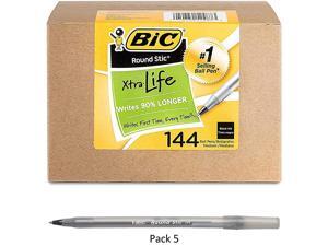 Round Stic Ball Pens 144 count Medium Black Ink 5 Pack Round Stic Ball Pens 144 count Medium Black Ink 5 Pack
