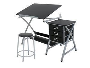 Adjustable Drafting Table Art amp Craft Drawing Desk Craft Station Art Hobby Folding wStool and Drawers Adjustable Drafting Table Art amp Craft Drawing Desk Craft Station Art Hobby Folding wStool and Drawers