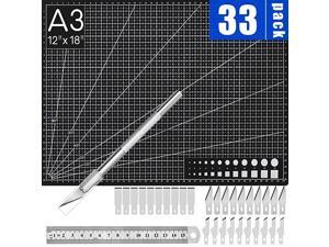 Precision Exacto Knife Upgrade Self Healing Cutting Mat Hobby Knife Set with 30 PCS Exacto Knife Blades Cutting A3 Mat Carving Craft Knife Hobby Knife Exacto Knife Kit Precision Exacto Knife Upgrade Self Healing Cutting Mat Hobby Knife Set with 30 PCS Exacto Knife Blades Cutting A3 Mat Carving Craft Knife Hobby Knife Exacto Knife Kit