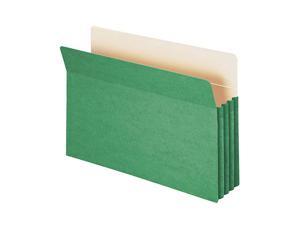 File Pocket, Straight-Cut Tab, 3-1/2" Expansion, Legal Size, Green, 25 per Box (74226)