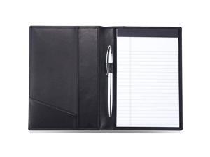 Leather Junior Padfolio for Men amp Women with Pen Loop Italian Calfskin Business Portfolio Notebook Folder Classic Black Leather Junior Padfolio for Men amp Women with Pen Loop Italian Calfskin Business Portfolio Notebook Folder Classic Black