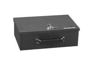 Resistant Steel Security Safe Box with Key Lock, 0.17-Cubic Feet, Black
