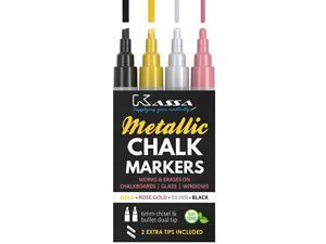 Metallic Liquid Chalk Markers for Blackboards Gold Rose Gold Silver amp Black 4 Colored Pack Chalkboard Pens Erase on Window Blackboard Mirror amp Glass Dual Tip Chalk Board Marker Metallic Liquid Chalk Markers for Blackboards Gold Rose Gold Silver amp Black 4 Colored Pack Chalkboard Pens Erase on Window Blackboard Mirror amp Glass Dual Tip Chalk Board Marker