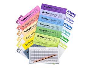 Cash Envelope System-Budget Envelopes--12 Assorted Colors-Tear and Water Resistant-12 Expense Ledgers , Pen, Zipper Case Included