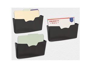 3 Pack Simple Houseware Plastic Single Pocket Wall Mount File Holder Black 3 Pack Simple Houseware Plastic Single Pocket Wall Mount File Holder Black