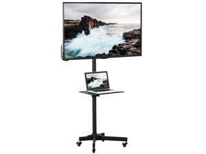 Mobile TV Cart for 2355 inch LCD LED Plasma Flat Panel Screen TVs up to 55 lbs | Pro Height Adjustable Rolling White Stand with Laptop Shelf Locking Wheels Max VESA 400x400 STANDTV04MW Mobile TV Cart for 2355 inch LCD LED Plasma Flat Panel Screen TVs up to 55 lbs | Pro Height Adjustable Rolling White Stand with Laptop Shelf Locking Wheels Max VESA 400x400 STANDTV04MW