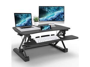 Height Adjustable Standing Desk Stand Up Desk ConverterWorkstation36 Inches Quick Sit to Stand Tabletop Dual Monitor RiserBlack Height Adjustable Standing Desk Stand Up Desk ConverterWorkstation36 Inches Quick Sit to Stand Tabletop Dual Monitor RiserBlack