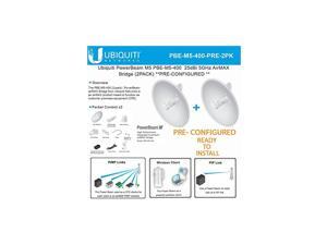 PowerBeam M5 PBEM5400 US 2 Units PRECONFIGURED HighPerformance airMAX Bridge 25dBi 5GHz 150+Mbps 25+km InnerFeed Technology PRECONFIGURED Ready to Install PowerBeam M5 PBEM5400 US 2 Units PRECONFIGURED HighPerformance airMAX Bridge 25dBi 5GHz 150+Mbps 25+km InnerFeed Technology PRECONFIGURED Ready to Install