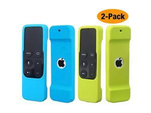 2Pack Remote Case Compatible with Apple TV 4K 4th 5th Generation Shock Proof Silicone Remote Cover Case Compatible with Apple TV 4th 5th Gen 4K Siri Remote Controller Blue and Green
