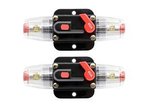 20A-150A 12V-24V Stereo Audio Inline Circuit Breaker Reset Fuse Holder Inverter 