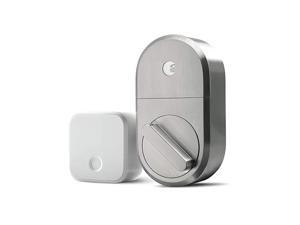 Smart Lock + Connect WiFi Bridge Satin Nickel Works with Alexa Keyless Home Entry from Anywhere