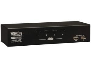 Tripp Lite 4-Port Desktop KVM Switch, USB-B, VGA HD15 Input, USB Keyboard & Mouse Inputs, 3-Year Warranty (B006-VU4-R)