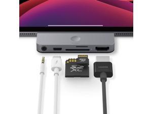 elago Aluminum TypeC Pocket Pro Hub Adapter for iPadiPad ProOther USBC Devices 4K HDMI USBC PD Charging 35mm Audio Jack SD and Micro SD Slot Dark Grey