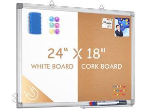 HERCULES Series 35.5"W x 23.5"H Natural Cork Board with Aluminum Frame 