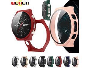 BEHUA Screen Protective Case with Tempered Film For Huawei Watch GT 2 GT2 Pro Full Protector Plating Frosted PC Hard Cover Shell BEHUA Screen Protective Case with Tempered Film For Huawei Watch GT 2 GT2 Pro Full Protector Plating Frosted PC Hard Cover Shell
