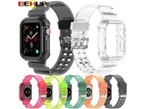 BEHUA Correa Strap For Apple Watch 6 5 4 3 2 1 42MM 38MM 40mm 44mm Silicone Watchbands Watchstrap Sports Bracelet Wristband BEHUA Correa Strap For Apple Watch 6 5 4 3 2 1 42MM 38MM 40mm 44mm Silicone Watchbands Watchstrap Sports Bracelet Wristband