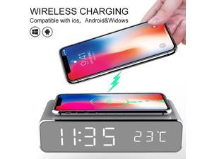 2021 Multifunction LED Electric Alarm Clock Digital Thermometer With Phone Charger Wireless Clock HD Mirror Modern Desktop Clock 2021 Multifunction LED Electric Alarm Clock Digital Thermometer With Phone Charger Wireless Clock HD Mirror Modern Desktop Clock