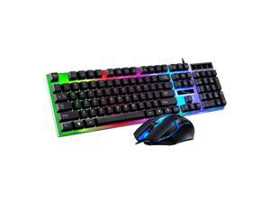 G21B USB Wired 104 Keys Keyboard Mouse Set Rainbow-Color Backlight for Laptop Computer PC G21B USB Wired 104 Keys Keyboard Mouse Set Rainbow-Color Backlight for Laptop Computer PC