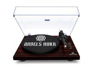ANGELS HORN Bluetooth Record Player, Vinyl Record Player Stereo Vintage Phonograph Turntable Built-in 2-Speed Phono Preamp and USB Belt Drive, Vinyl to MP3 Recording, RCA Output (Mahogany Wood) ANGELS HORN Bluetooth Record Player, Vinyl Record Player Stereo Vintage Phonograph Turntable Built-in 2-Speed Phono Preamp and USB Belt Drive, Vinyl to MP3 Recording, RCA Output (Mahogany Wood)