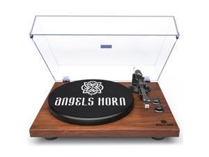ANGELS HORN Bluetooth Record Player, Vinyl Record Player Stereo Vintage Phonograph Turntable Built-in 2-Speed Phono Preamp and USB Belt Drive, Vinyl to MP3 Recording, RCA Output (Walnut Wood) ANGELS HORN Bluetooth Record Player, Vinyl Record Player Stereo Vintage Phonograph Turntable Built-in 2-Speed Phono Preamp and USB Belt Drive, Vinyl to MP3 Recording, RCA Output (Walnut Wood)
