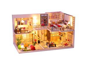 Wooden Crafts DIY Handmade Assembly 3D Doll House Miniature Furniture Kit with LED Light Toy for Kids Birthday Gift Home Decoration Wooden Crafts DIY Handmade Assembly 3D Doll House Miniature Furniture Kit with LED Light Toy for Kids Birthday Gift Home Decoration