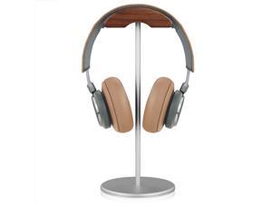 EJ4 Headphone Holder Walnut Wood Gaming Headset Stand Display Bracket Rack with Non-Slip Metal Base-Silver EJ4 Headphone Holder Walnut Wood Gaming Headset Stand Display Bracket Rack with Non-Slip Metal Base-Silver