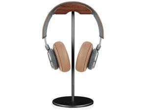 EJ4 Headphone Holder Walnut Wood Gaming Headset Stand Display Bracket Rack with Non-Slip Metal Base-Black EJ4 Headphone Holder Walnut Wood Gaming Headset Stand Display Bracket Rack with Non-Slip Metal Base-Black