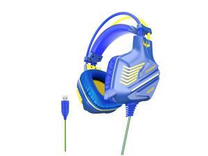 OVLENG GT61 Wired Gaming Headset USB 7.1 Channel 50mm Bass Stereo Sound LED Light E-sport Headphone with Mic for PS3/4 Computer PC Gamer-Blue+Yellow OVLENG GT61 Wired Gaming Headset USB 7.1 Channel 50mm Bass Stereo Sound LED Light E-sport Headphone with Mic for PS3/4 Computer PC Gamer-Blue+Yellow