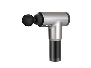 24W 7.4V 3600rpm 2000mah LCD Percussion Massager Muscle Relief 4 Speed Sport Fitness Electric Massager W/ 4 Heads-Silver