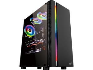 ATX Mid Tower Computer Case, Transparent Side Panel, Water-Cooling Ready, Magnetic Design Dust Filter, Top USB 3.0 Port, High-Airflow Compact Strong Compatibility Gaming PC Case without Case Fan ATX Mid Tower Computer Case, Transparent Side Panel, Water-Cooling Ready, Magnetic Design Dust Filter, Top USB 3.0 Port, High-Airflow Compact Strong Compatibility Gaming PC Case without Case Fan